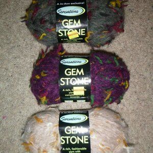 3 Large Skeins Sensations Gem Stone Mohair Blend Yarn Colors #170, #110 & #122